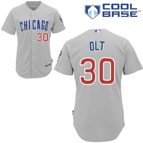 Mike Olt #30 mlb Jersey-Chicago Cubs Women's Authentic Road Gray Baseball Jersey
